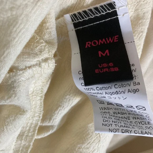 Cream Cotton Embroidered Bee and Garland Vine Square neck Dress - Picture 9 of 10